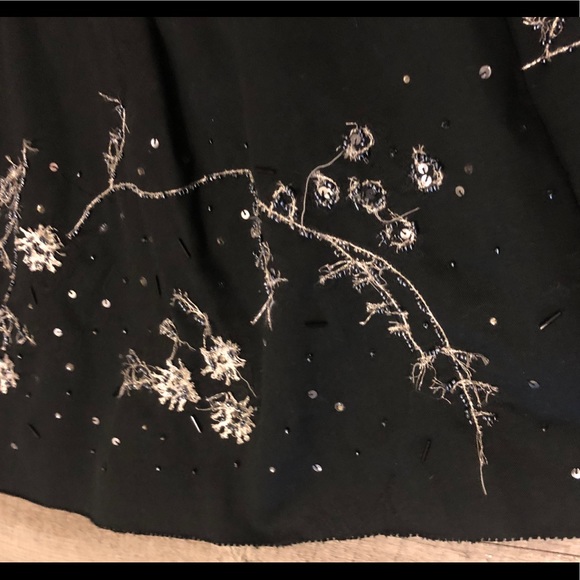 alice + olivia Black Brocade Beaded Skirt - M - Picture 2 of 5